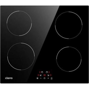 Placa de Cocina por Inducción 4 Zonas 59 cm con Temporizador y Seguridad para Niños Ciarra CD4BIH-D