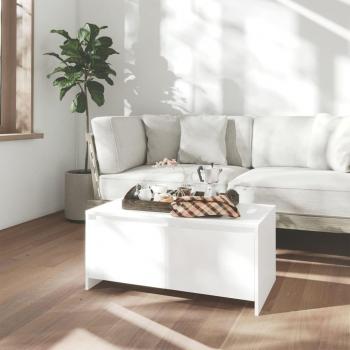 Mesa de salón blanca 90x50x41,5 cm en madera contrachapada multicapa
