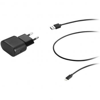 Aiino AIWI1ALTNG-BK - Cargador de pared 1USB 1A con cable Lightning 1,2m, color negro