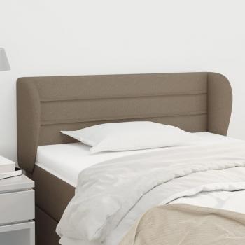 Cabecero de Tela Gris Taupe con Orejas 83 x 23 x 78/88 cm