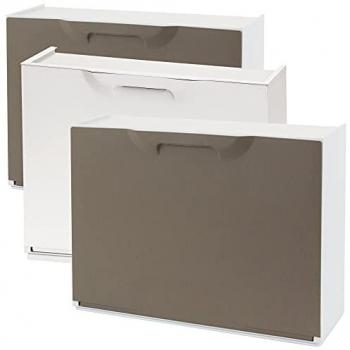 Pack de 3 Zapateros Multicolor de Polipropileno WELLHOME - Marrón y Blanco (40,1x51x17,3 cm)