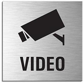 Señal Cartel Aluminio cepillado 120x120 mm Video Vigilancia No.17152-S