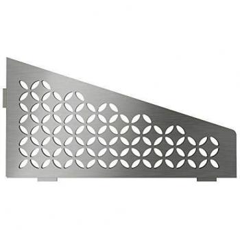 Brushed Stainless Steel Floral Quadrilateral Corner Shelf 62x295x154mm