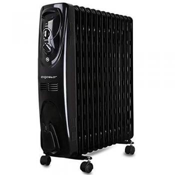 Aigostar Black Forest 33JIF – Radiador de aceite con ruedas y 13 elementos, 2500 Watios, dispone de 3 ajustes de potencia y control termostático de temperatura. Diseño exclusivo.