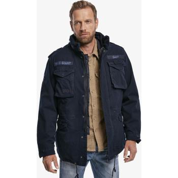 Chaqueta M65 Giant Azul Hombre Brandit, 4XL, estilo militar, fabricada en algodón y poliéster, con múltiples bolsillos, cierre de cremallera y botones a presión, forro interior acolchado