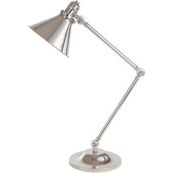 Lámpara de mesa provenzal de 1 luz en níquel pulido, tipo E27