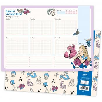 Bloc Planificador Semanal A4 Disney Alicia en el País de las Maravillas - Planificador semanal A4 sin fecha - Calendario sobremesa │ Organizador semanal, Calendario semanal