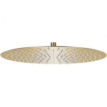 Cabezal de Ducha Efecto Lluvia Redondo 40 cm Acero Inoxidable Color Negro y Dorado