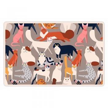 Alfombra de vinilo impermeable para mascotas, Bellezas felinas 48x75 cm