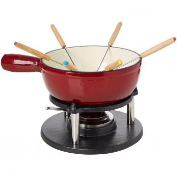 Juego de Fondue Savoyarda Baumalu de Hierro Fundido para 6 Personas Color Rojo