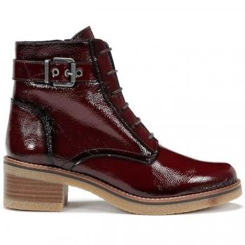 Botines de mujer D8686-NA en charol con adorno lateral y tacón, estilo Dorking by Fluchos