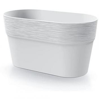 Maceta FURU de Plástico de Alta Calidad - 27,7x14,7x14,8 cm - Gris Claro