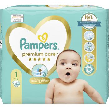 Pañales Desechables Pampers Premium Care Talla 1 para Niño/Niña, 26 piezas (2-5 kg)