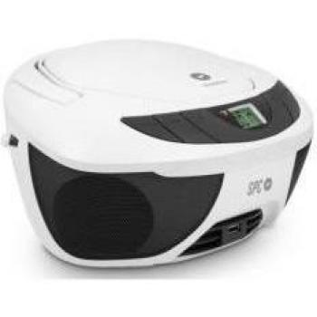 Reproductor de CD con Radio y USB, Boombox SPC 4500A en Negro y Blanco con Bluetooth Nevir NVR-481UB