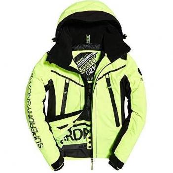 Superdry Downhill Racer Padded Chaqueta, Hombre, Rescue Yellow/Black, Large