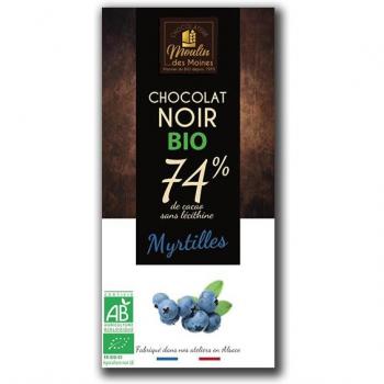 Chocolate Negro Moulin Des Moines 74% Cacao con Arándanos Bio 100 g