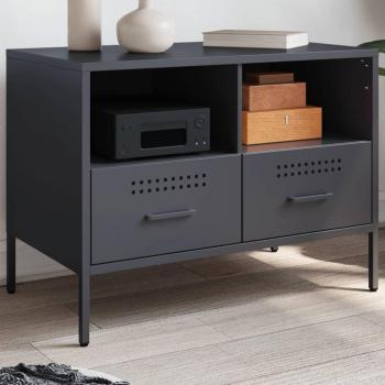 Mueble de TV acero laminado en frío antracita 68x39x50,5 cm