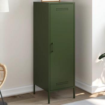 Aparador de acero verde oliva 36x39x113 cm Vidaxl