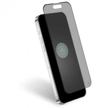 Protector de pantalla iPhone 15 en vidrio orgánico 2.5D Privado Negro Transparente