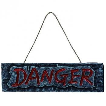 Letrero DANGER para Halloween 30 x 10 cms.