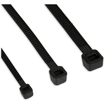 Bridas de cable 400 mm x 7,2 mm negras - 100 unidades