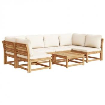 7-Piece Acacia Solid Wood Garden Lounge Set with Cushions