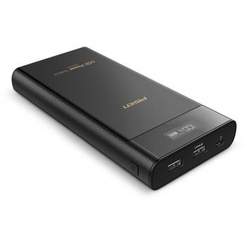 Pisen Batería Externa Cargador Portátil 20000 mAh Cargador Portátil Rápido para Móviles Pantalla LCD,Power Bank Ultra Alta Capacidad Batería Externa para iPhone.iPad,Samsung,Nexus y Más