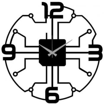 Reloj de Pared Epikasa Números 39, Metal Negro, 45x0.15x45 cm