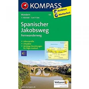 Mapa del Camino de Santiago.133. Spanischer Jakobsweg. 1:100.000. Kompass.: Wandelkaart 1:50 000