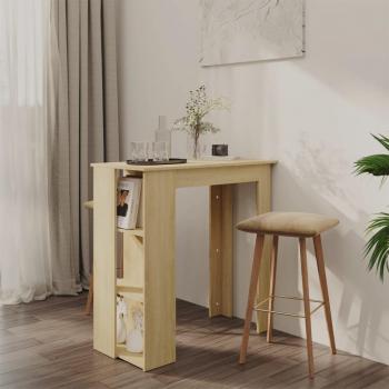 vidaXL Bar Table with Shelf Sonoma Oak 102x50x103.5 cm Engineered Wood