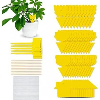 COXTNBIO 48PCS Trampa Moscas, Atrampa Moscas Insectos Amarillo de Doble Cara Trampa de Moscas enchufables Placas para Atrapar Moscas, Insectos Voladores, Ideal para Plantas en balcón o en jardín