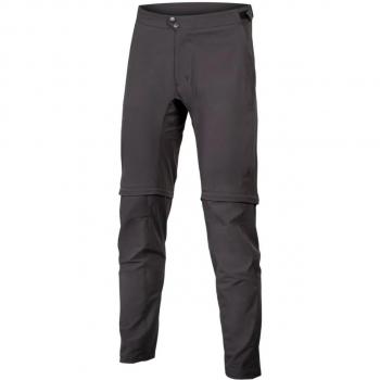 Pantalones largos desmontables Endura GV500 para ciclismo hombre en color negro, talla S, sin badana