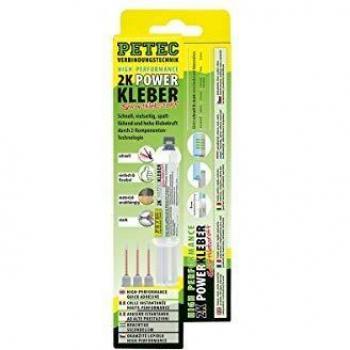 Pegamento Universal PETEC 93510 - Adhesivo de Dos Componentes Extra Fuerte 11 ml, Transparente para Metal y Plástico
