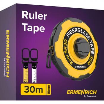 Cinta métrica Ermenrich Reel SR30 de 30 metros con bloqueo automático y gancho magnético