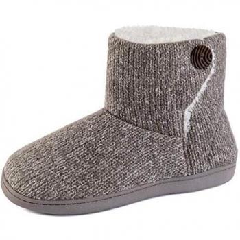 Pantuflas cómodas de Lana para Mujer, con Forro de Espuma viscoelástica, para casa,Gris,42/43EU