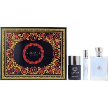 Versace Dylan Blue Pour Homme Gift Set: Eau De Toilette 100ml, Deodorant Stick 75ml, Mini Eau De Toilette 10ml - Caja de Regalo Versace Pour Homme