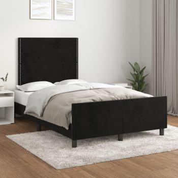 Cabecero de cama de terciopelo negro 120x190 cm con estructura, modelo Vidaxl