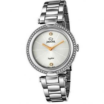 JAGUAR Reloj Modelo J829/1 de la colección Cosmopolitan, Caja de 34,5 mm Blanco con Correa de Acero para señora