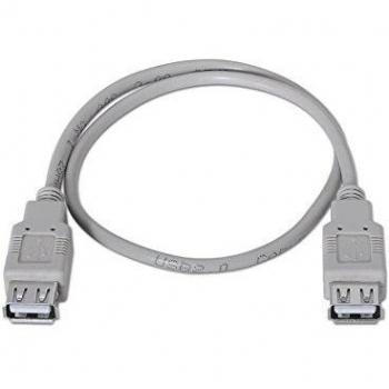 NanoCable 10.01.1300 - Cable USB 2.0, tipo A/H-A/H, hembra-hembra, Beige, 0.5mts