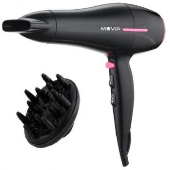 Secador de Pelo Muvip 2200W - Motor DC - 2 Velocidades y 3 Temperaturas - Botón de Aire Frío - Gancho para Colgar