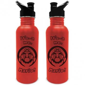 Botella de Agua Aluminio Super Mario Bros Nintendo 700ml Roja