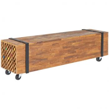 Mueble para TV de madera de teca maciza 110x30x32,5 cm