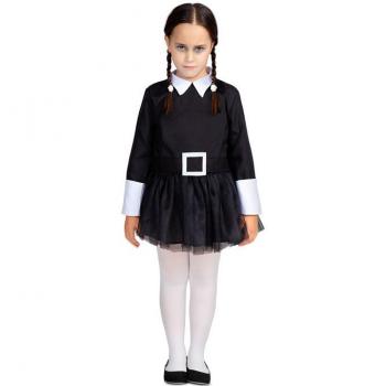 Disfraz de Niña Siniestra con falda