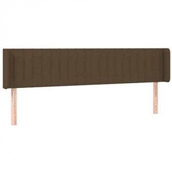 Cabecero con LED de Tela Marrón Oscuro 203x16x78/88 cm