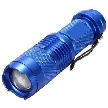 Linterna Antorcha 300LM CREE Q5 Zoom Ajustable 7W Azul