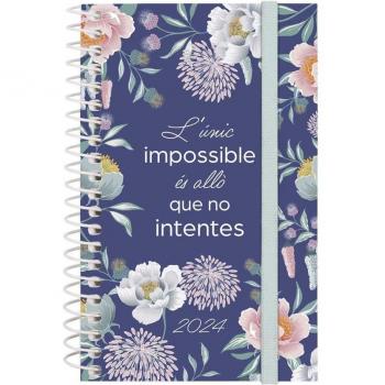 Finocam - Agenda Espiral Design Collection 2024 Semana Vista Horizontal Imposible Enero-Diciembre 2024 Catalán Multilingüe Multicolor 79x127mm