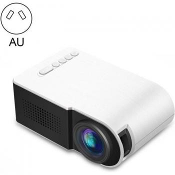 Mini proyector LED 3D 1080P para cine en casa con altavoces estéreo integrados y conexión USB, compatible con enchufes de UE, Reino Unido, EE. UU. y Australia