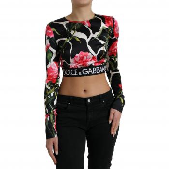 Dolce & Gabbana Multicolor Floral Long Sleeves Cropped Top - IT40|S