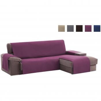 textil-home Funda Cubre Sofá Chaise Longue Adele, Protector para Sofás Acolchado Brazo Derecho. Tamaño -200cm. Color Malva