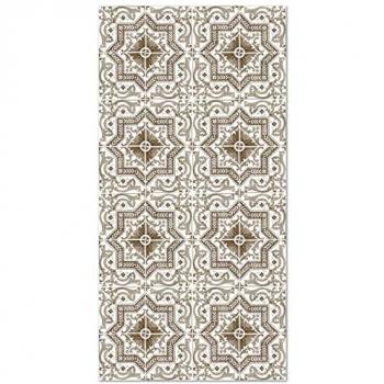 Alfombra Vinílica Hidráulica Toledo Marrón 80x250 cm - Antideslizante e Ignífuga para Cocina y Salón